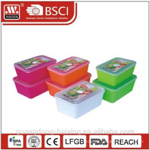 Envase de alimento de microondas redondo plástico set 2pcs (1.65L/2.5L)